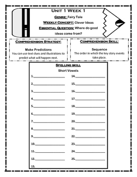 Preview of Unit 1 packet for McGrawhill Wonders Grade 4