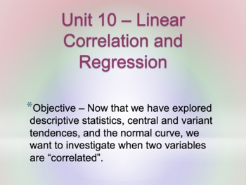 Preview of Unit 10 - Correlation & Regression (14 Days)
