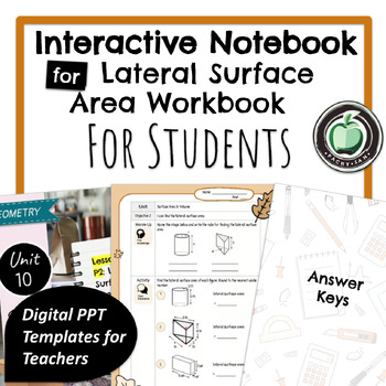 Preview of Unit 10 Part 2 Lateral Surface Area Workbook | Slides | Editable