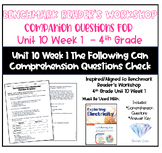 Unit 10 Week 1 Companion Passage Questions - Benchmark Wor