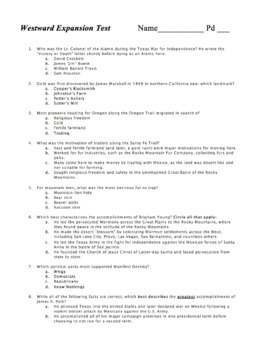 Unit 10 Westward Expansion Test And Answer Key Founding Fathers Usa