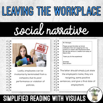 Preview of Unit 12 Leaving The Workplace - Social Narrative