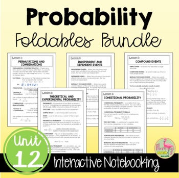Preview of Probability FOLDABLES™ (Algebra 2 - Unit 12)