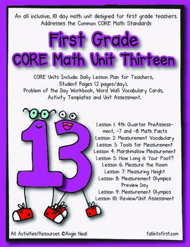 Preview of First Grade CORE Math Unit 13