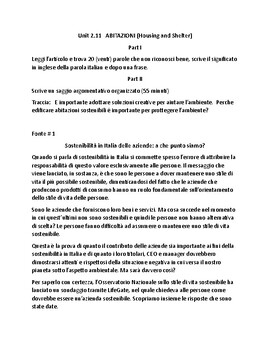 Preview of Unit 2.11   ABITAZIONI (Housing and Shelter) AP Italian