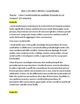 Preview of Unit 2.14 Mass Media e Social Media Essay/Saggio AP Italian