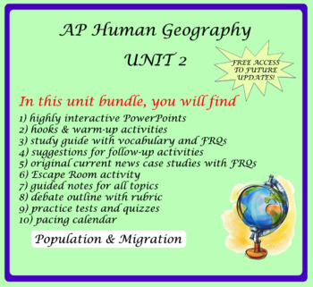 Unit 2 AP Human Geography Bundle Population And Migration Patterns   Original 8084355 2 