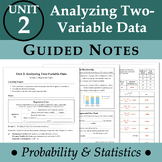 Unit 2 Analyzing Two-Variable Data NOTES BUNDLE (ProbStat)