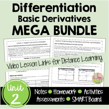 Preview of Differentiation MEGA Bundle with Video Lessons (Unit 2)