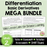 Differentiation MEGA Bundle with Video Lessons (Unit 2)