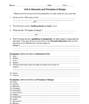 Preview of Unit 2: Elements and Principles Guided Notes