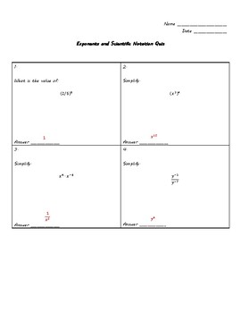 exponents and scientific notation homework 2 answer key