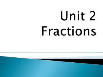 Preview of Unit 2 - Fractions