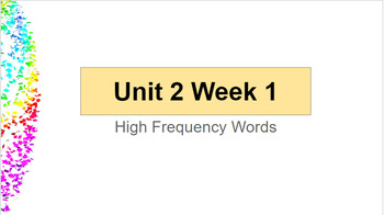 Preview of Unit 2 High Frequency Word Slides (CA 2nd grade Benchmark Aligned)