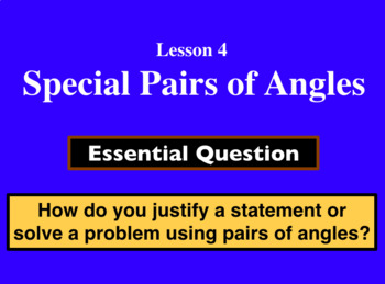 Preview of Unit 2 Lesson 4: Special Pairs of Angles presentation