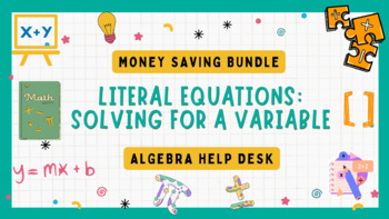 Preview of Unit 2: Solving Equations | Literal Equations: Solving for a variable | EasyEdit