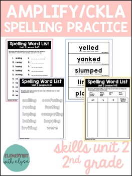 Preview of Unit 2 Spelling Word Practice 2nd Grade CKLA/Amplify
