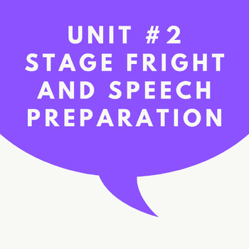 Preview of Unit #2: Stage Fright and Speech Preparation - Oral Communication or Speech