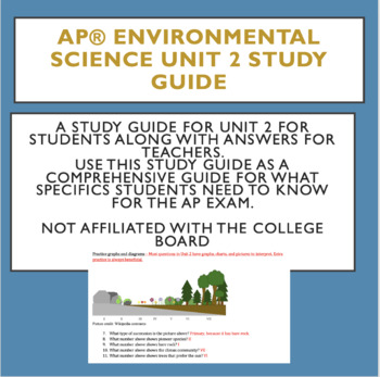Preview of Unit 2 Study Guide for AP Environmental Science