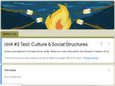 Unit #2 Test: Culture & Social Structure