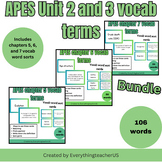 BUNDLE Unit 2 and 3 APES vocab word sort- Friedland and Re