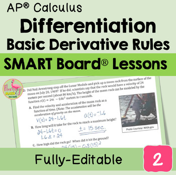 Preview of Differentiation-Basic Derivative Rules SMART Board® Lessons (Unit 2 Calculus)