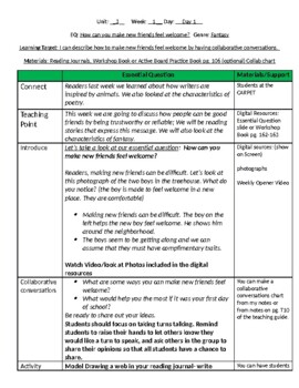 Preview of Unit 3 Bundle Lesson Plans- Wonders Reading 4th Grade Weeks 1-5