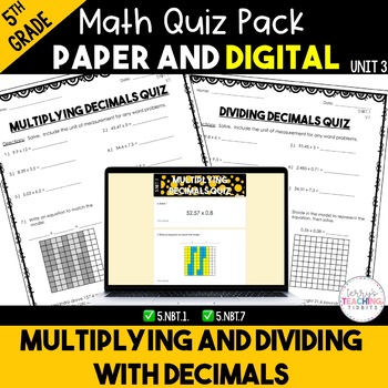 Preview of Multiplying and Dividing Decimals Quiz Bundle - Digital and Paper