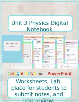 Preview of Unit 3 Digital Notebook (Free Fall)