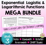 Exponential Logarithmic Functions MEGA Bundle with Lesson Videos (Unit 3)