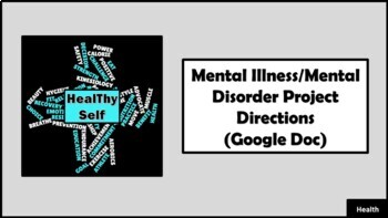 Preview of Unit 3: Mental Illness/Mental Disorder Project Directions  (Google Doc)