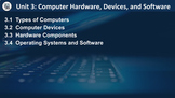 Unit 3 PPT: Computers, Hardware, Devices, and Software