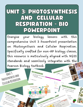 Preview of Unit 3: Photosynthesis and  Cellular Respiration - BIO PowerPoint
