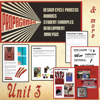 Preview of Unit 3: Propaganda Poster Design Unit with Design Process and Examples (AI / PS)