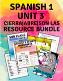Unit 3 Resources Bundle|Spanish 1|Test|Sub Plans|Activitie