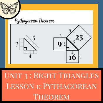 Preview of Unit 3: Right Triangles/ Lesson 1: Pythagorean Theorem (BELL TO BELL SERIES)