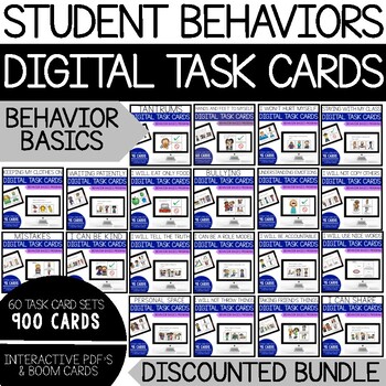 Preview of Unit 3: Student Behaviors Bundle- Behavior Basics Digital Task Cards