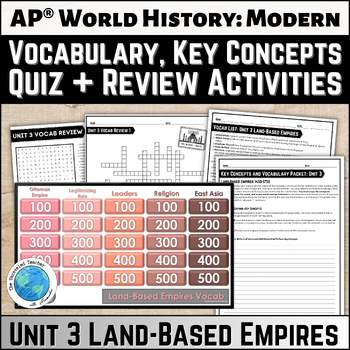 Preview of Unit 3 Vocab and Key Concepts Packet with Quiz for AP® World History Modern