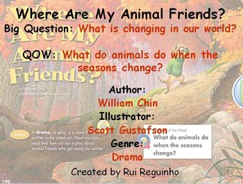 Preview of Unit 3 Week 6 - Where Are My Animal Friends - Lesson (2013, 2011, 2008)