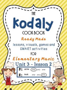 Preview of Unit 3- lesson 2 Kodaly Cookbook {sol mi prep}{beat prac} Elementary Music