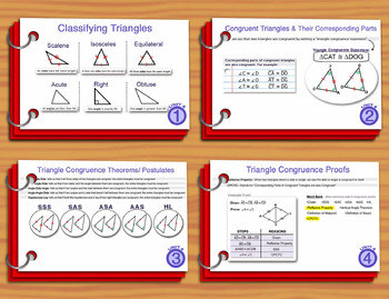 Preview of Unit 4– Congruent Triangles; Summary Sheets