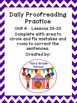 Preview of Unit 4 Daily Proofreading and Language Practice (DLP) for 3rd Grade Journeys