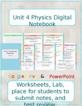 Preview of Unit 4 Digital Notebook (Vectors and Projectiles)