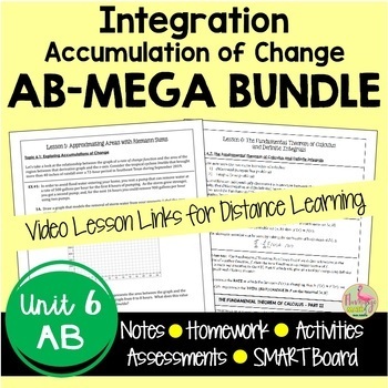 Preview of Calculus Integration MEGA Bundle with Video Lessons (AB Version - Unit 6)