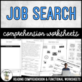 Unit 4 Job Search - Reading Comprehension & Functional Worksheets