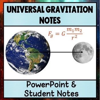 Preview of Physics Unit 4 Law of Universal Gravitation PowerPoint & Student Notes