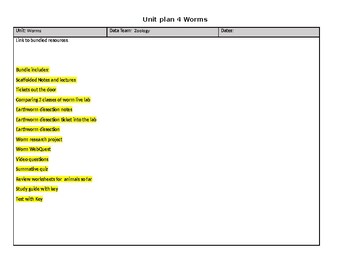 Preview of Unit Plan: Worms