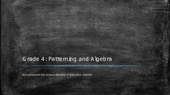 Preview of Unit 4: Patterning and Algebra power point presentation