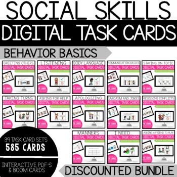 Preview of Unit 4: Social Skills Bundle- Behavior Basics Digital Task Cards