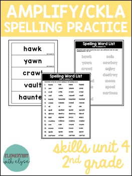 Preview of Unit 4 Spelling Word Practice 2nd Grade CKLA/Amplify